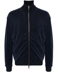 Giorgio Armani - Logo-Embroidered Track Jacket - Lyst