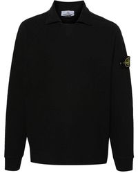 Stone Island - Geripptes Sweatshirt mit Kompass-Patch - Lyst