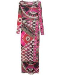 Emilio Pucci - Printed Tulle Short Dress - Lyst