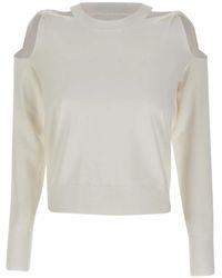 Kaos - Cut-Out Round-Neck Sweater - Lyst