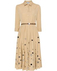 Prada - Vestido de camisa de algodón beige beige - Lyst