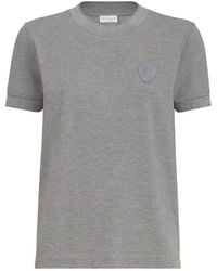 Brunello Cucinelli - T-Shirt En Coton Stretch À Empiècements Scintillants Et Logo - Lyst