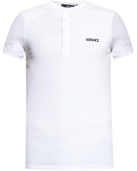 Versace - Camiseta Con Logo Bordado - Lyst