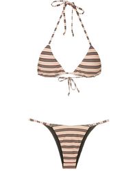 Amir Slama - Stripe-Print Halterneck Bikini - Lyst