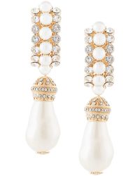 Dolce & Gabbana Faux-pearl Pendant Clip-on Earrings - White