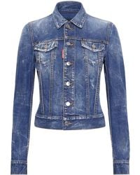 DSquared² - Distressed Denim Jacket - Lyst