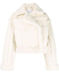 Stand Studio - Double Breasted Faux Shearling Jacket - Lyst