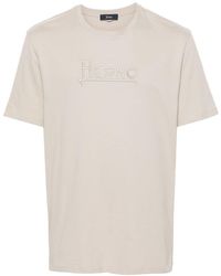 Herno - T-shirt Met Geborduurd Logo - Lyst