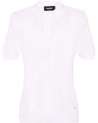 DSquared² - Open-Knit Polo Shirt - Lyst