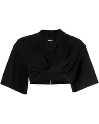 Jacquemus - T-shirt 'le t-shirt bahia court' noir - le chouchou - Lyst