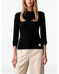 ARMANI EXCHANGE - Logo-Embroidered Fine-Knit Sweater - Lyst