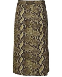 Aspesi - Falda Midi Con Motivo De Piel De Serpiente - Lyst