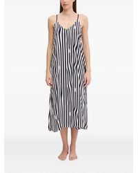 DKNY - Striped Logo-Print Nightdress - Lyst