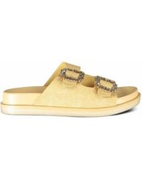 Laura Biagiotti - Crystal-Embellished Buckle-Fastening Sandals - Lyst