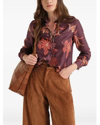 Maliparmi - Floral-Print Silk Shirt - Lyst