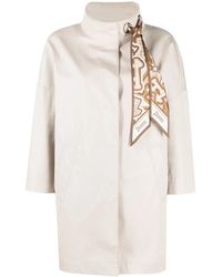 Herno - Scarf-Embellished Parka Coat - Lyst