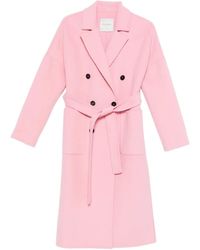 ERMANNO FIRENZE - Abrigo con doble botonadura y cinturón - Lyst