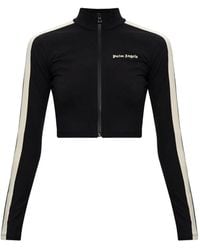 Palm Angels - Logo-Print Cropped Sweatshirt - Lyst