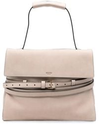 Moschino - Belt-Detail Leather Shoulder Bag - Lyst