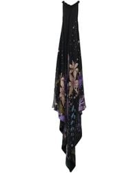 YANGKEHAN - Robe Longue En Soie À Fleurs - Lyst