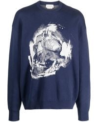 McQueen - Skull Graffiti Jacquard-Knit Jumper - Lyst