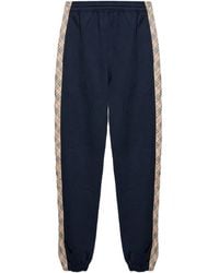 Burberry - Pantalones De Chándal Con Ribete A Cuadros - Lyst