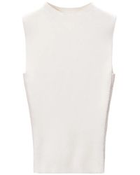 Alexander Wang - Top Sin Mangas Con Franja Del Logo - Lyst