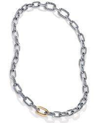 David Yurman - 18kt Yellow Gold And Sterling Silver Dy Madison Chain Necklace - Lyst