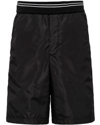 Prada - Enamel Triangle-logo Elasticated-waist Shorts - Lyst