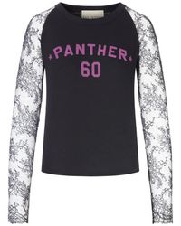 Valentino Garavani - T-Shirt Imprimé À Manches En Dentelle - Lyst