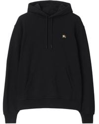 Burberry - Black Cotton Sweat à capuche - Lyst