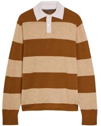 Begg x Co - Striped Collared Polo Shirt - Lyst