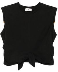 Elisabetta Franchi - Knot-Detail Sleeveless T-Shirt - Lyst