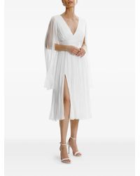 Framboise - Enrica V-Neck Silk Midi Dress - Lyst