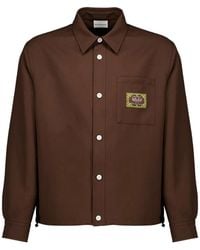 Drole de Monsieur - Logo-Patch Elasticated-Hem Shirt - Lyst