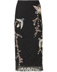 Costarellos - Vivi Corded-Lace Bird-Appliqué Lace Midi Skirt - Lyst