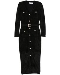 Self-Portrait - Belted Button-Down Midi Dress - Lyst