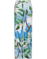 Libertine - Magritte Slim Aarons Silk Trousers - Lyst