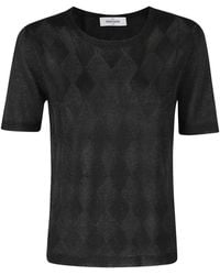 Gran Sasso - Argyle-Pattern Metallic-Effect Sweater - Lyst