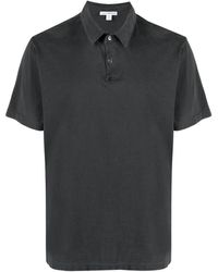 James Perse - Sueded-jersey Polo Shirt - Lyst