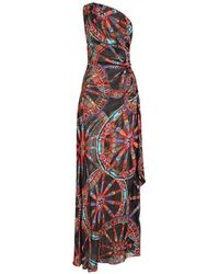 Dolce & Gabbana - Carretto-Print One-Shoulder Twill Dress - Lyst
