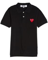COMME DES GARÇONS PLAY - Logo-appliqué Piqué Cotton Polo Shirt - Lyst