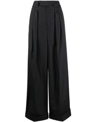 Lemaire - Pleated Wide-leg Trousers - Women's - Cotton - Lyst