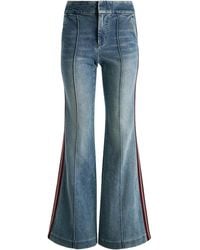 Alice + Olivia - Dylan Jeans Met Wijde Pijpen En Streepdetail - Lyst