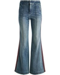 Alice + Olivia - Dylan Stripe-Detail Wide-Leg Jeans - Lyst