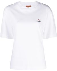 Missoni - Katoenen T-shirt Met Geborduurd Logo - Lyst