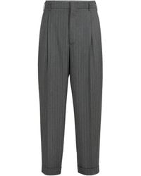 Brunello Cucinelli - Striped-Pattern Double-Pleats Trousers - Lyst