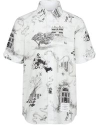 Thom Browne - Poplin Hector Toile Short Sleeve Shirt - Lyst