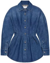 Givenchy - Cocoon Kleid Aus Mittelblauem Denim - Lyst