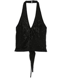 Patrizia Pepe - Bead-Embellished Halterneck Top - Lyst
